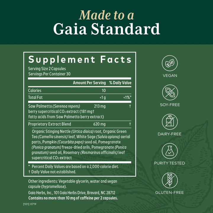 Gaia PRO Prostate Formula - 60 Vegan Liquid Phyto - Capsules (30 Servings) - The Oasis of Health