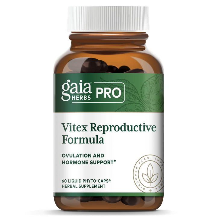 Gaia PRO Vitex Reproductive Formula - Supports Healthy Reproductive Function - with Organic Dandelion Root, Chaste Tree, Ginger Root, Cramp Root & More - 60 Vegan Liquid Phyto - Capsules (30 Servings) - The Oasis of Health