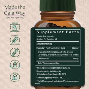 Gaia Respiratory Mushroom Blend 40 Vcaps - The Oasis of Health