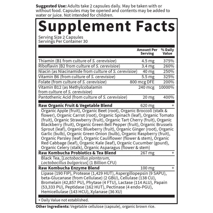 Garden of Life - Vitamin Code RAW Kombucha - 60 Vegan Caps - The Oasis of Health