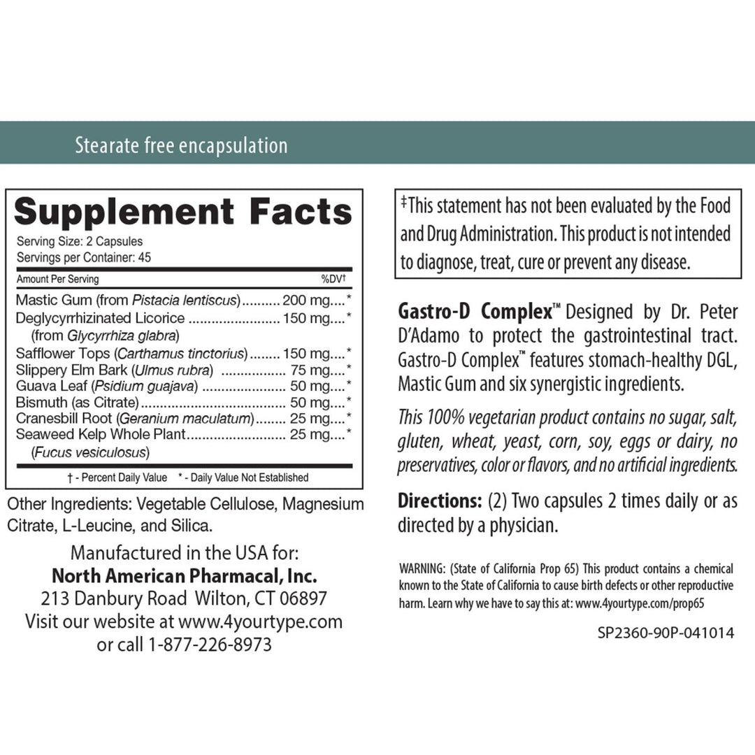 Gastro - D Complex 90 Capsules - 2 Pack - The Oasis of Health