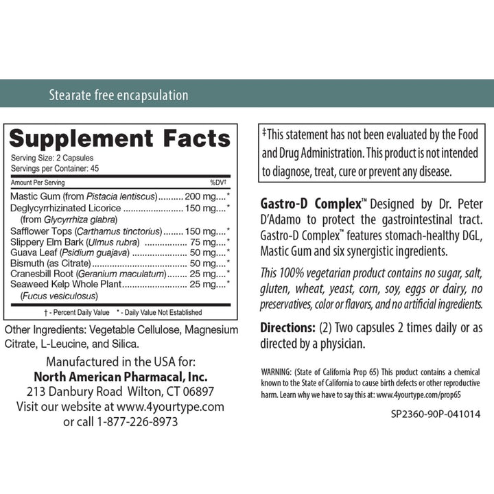 Gastro - D Complex 90 Capsules - 2 Pack - The Oasis of Health