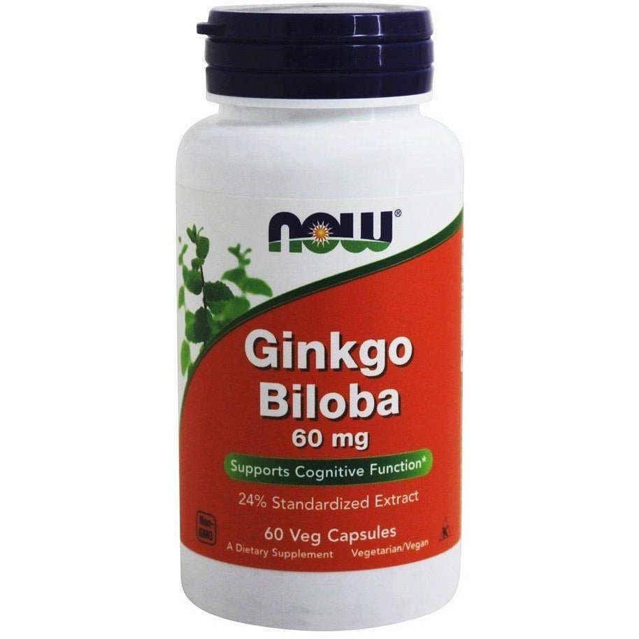 Ginkgo Biloba 60mg 24% Extract Now Foods 60 Caps - The Oasis of Health