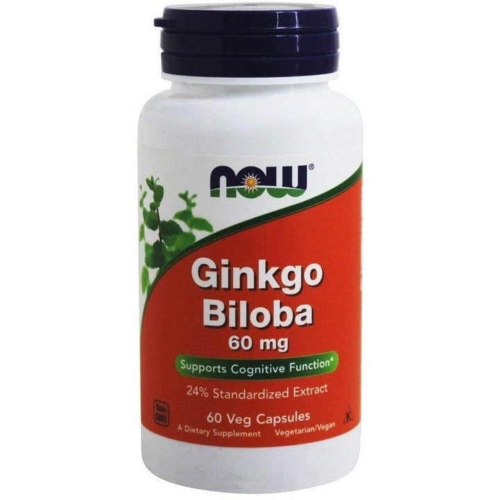 Ginkgo Biloba 60mg 24% Extract Now Foods 60 Caps - The Oasis of Health