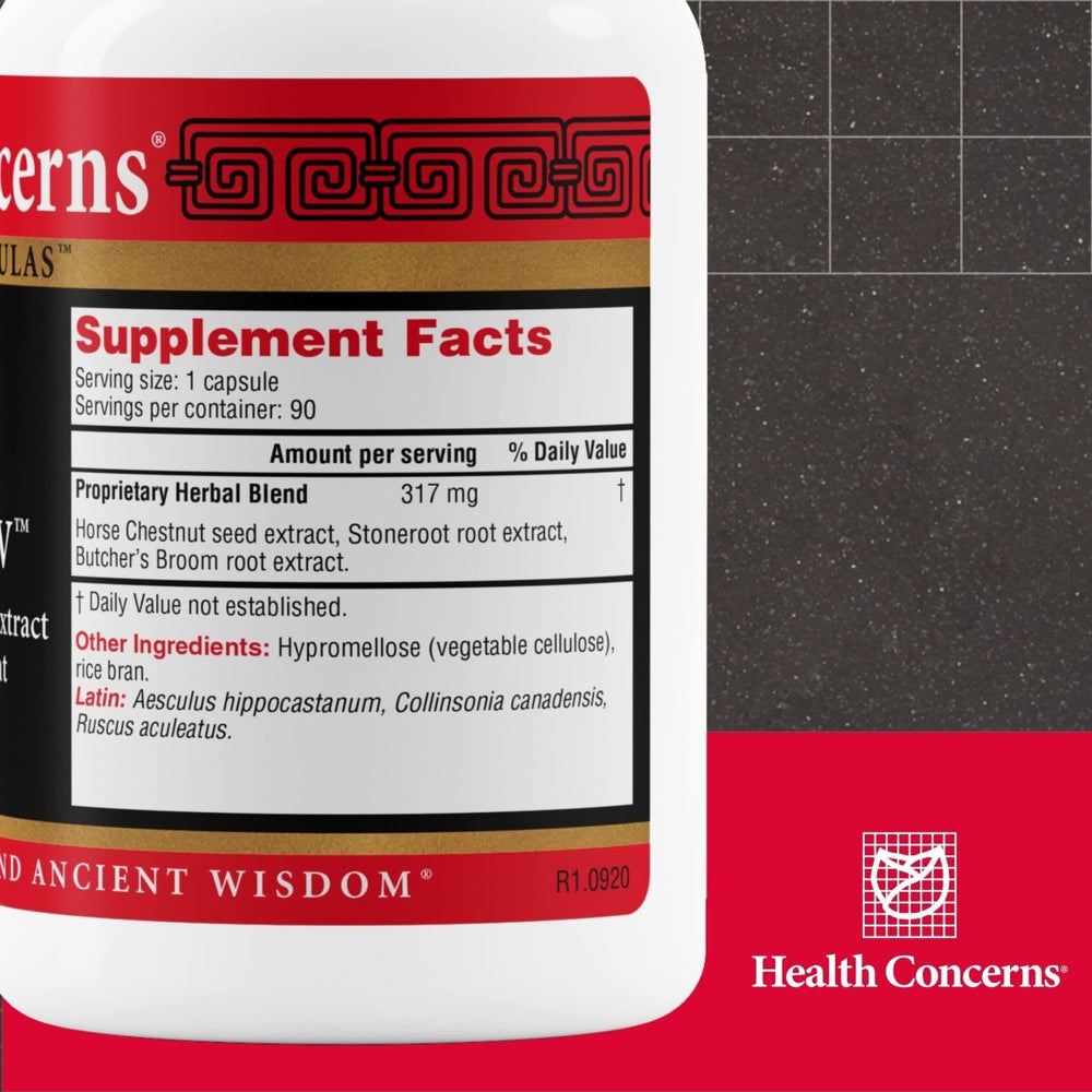 Health Concerns Formula V - Blood Health & Circulation Supplement - Aids Blood Vessels - 90 Capsules - The Oasis of Health