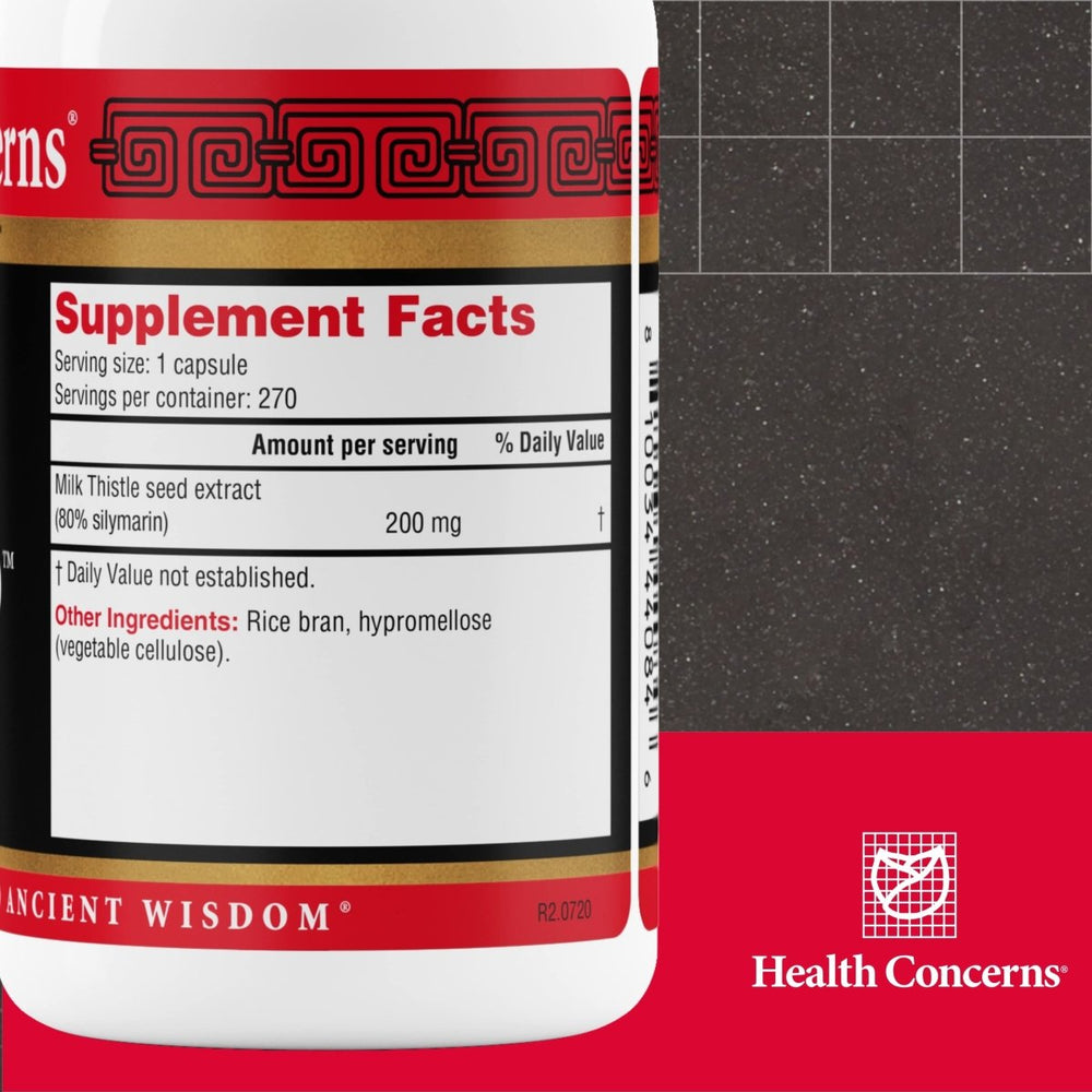 Health Concerns Milk Thistle 80 - Liver Health Supplement for Men & Women - 270 Capsules - The Oasis of Health