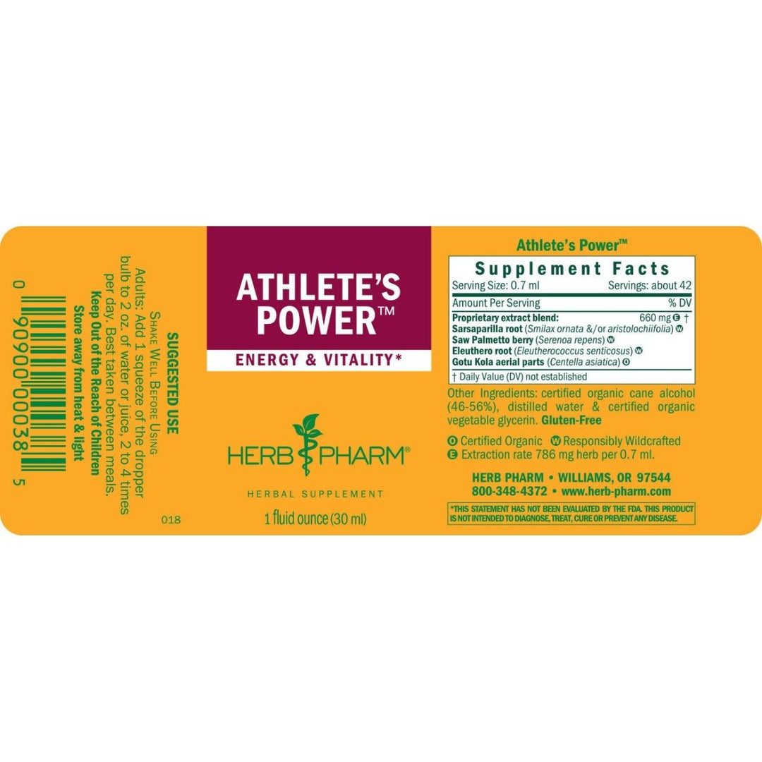 Herb Pharm Athlete's Power 1oz - The Oasis of Health