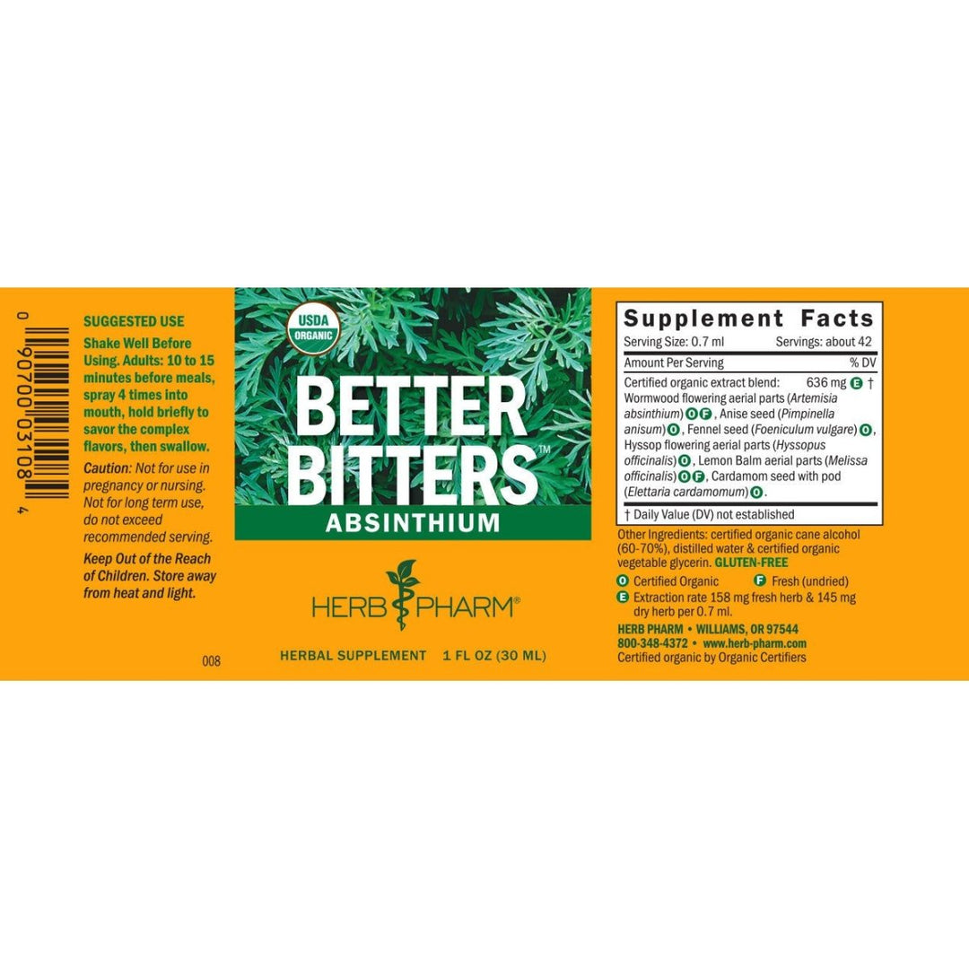 Herb Pharm Better Bitters Absinthium 1oz - The Oasis of Health