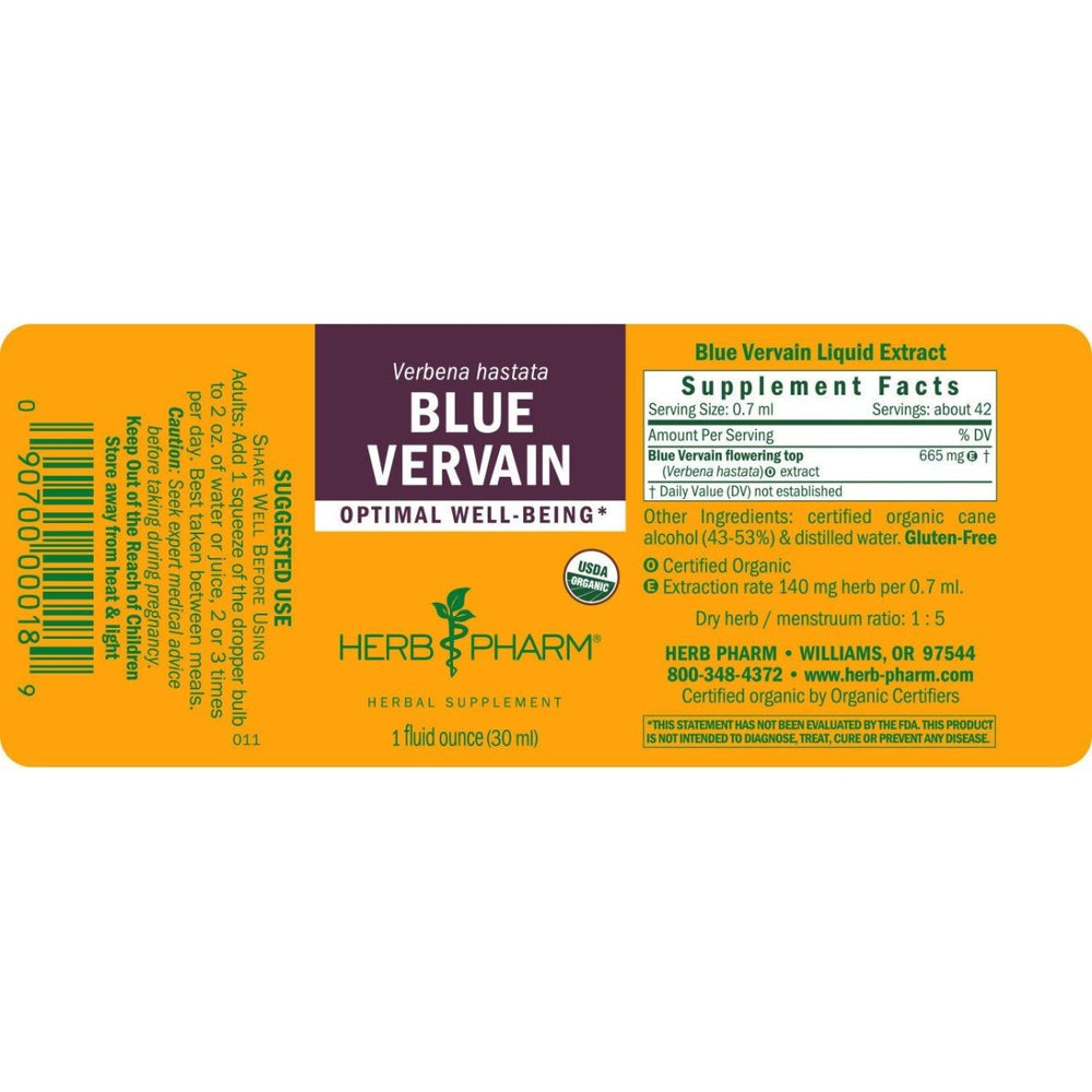 Herb Pharm Blue Vervain 1oz - The Oasis of Health
