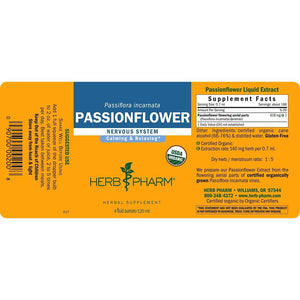 Herb Pharm Certified Organic Passionflower Liquid Extract - 4 Fl Oz - The Oasis of Health