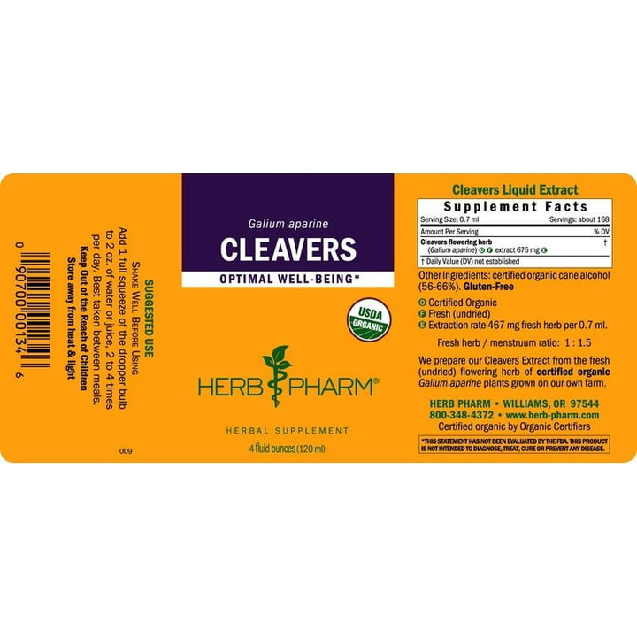 Herb Pharm Cleavers 4oz - The Oasis of Health