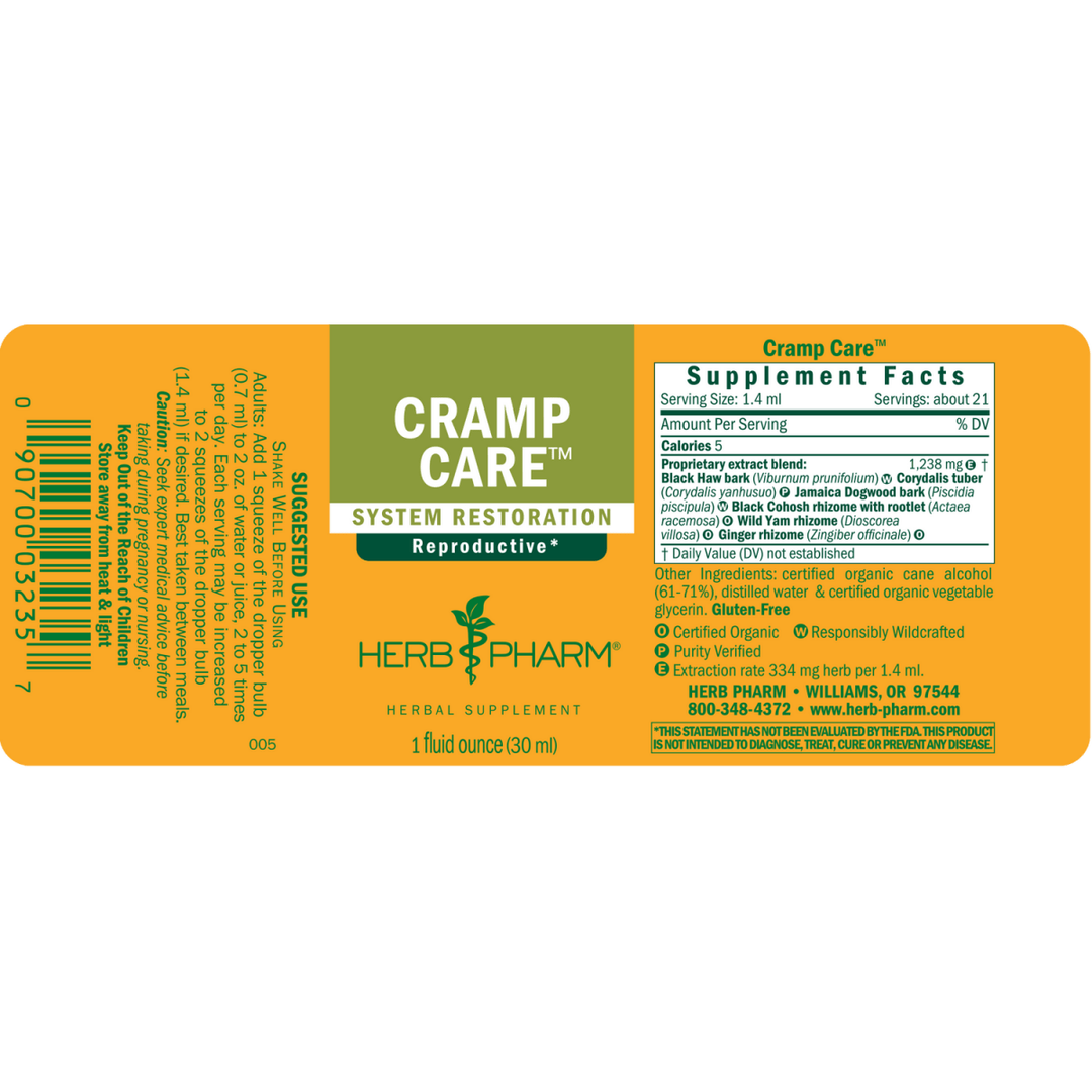 Herb Pharm Cramp Care 4oz - The Oasis of Health