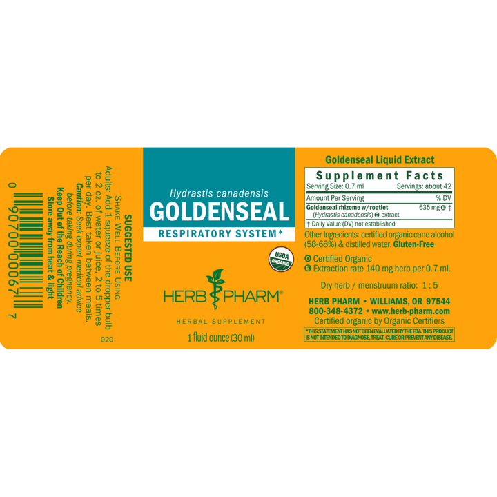 Herb Pharm Goldenseal Extract 4oz - The Oasis of Health