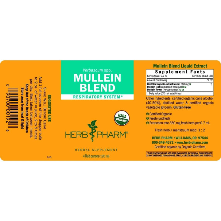Herb Pharm Mullein Blend 4oz - The Oasis of Health