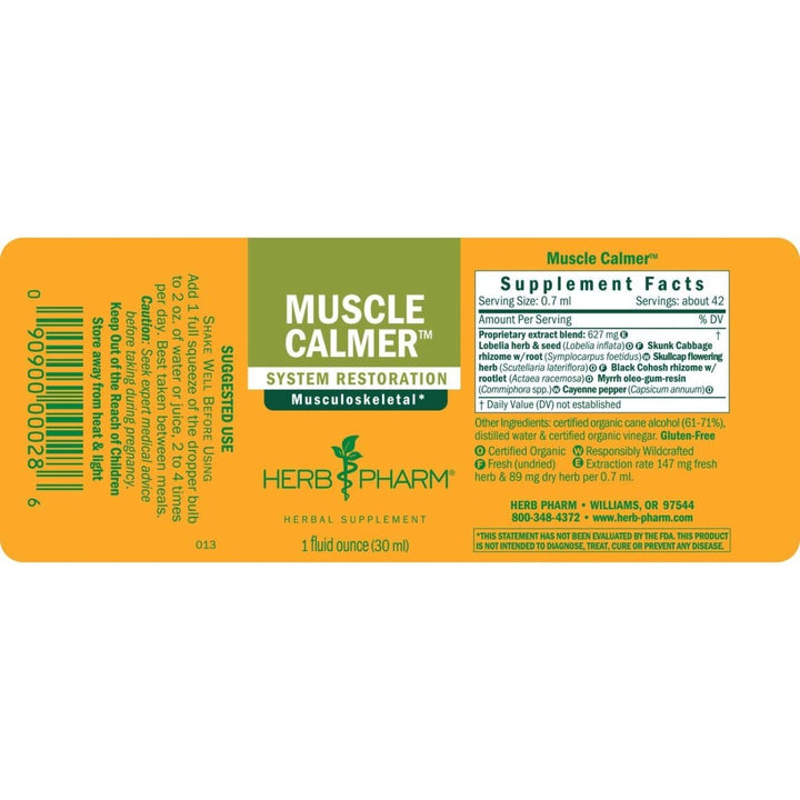 Herb Pharm Muscle Calmer 1oz - The Oasis of Health