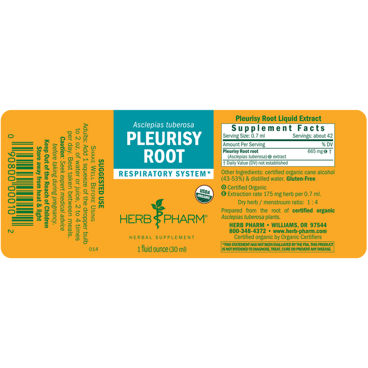 Herb Pharm Pleurisy Root 1oz - The Oasis of Health