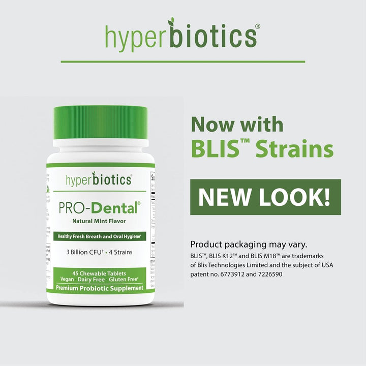 Hyperbiotics PRO - Dental Mint 45 Chewable Tablets - The Oasis of Health