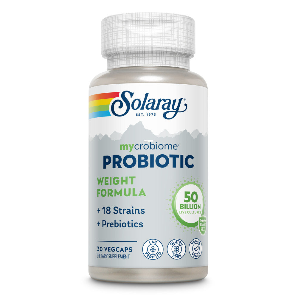 Solaray Mycrobiome Weight Formula | Specially Formulated for Weight Health | Supports Normal Appetite  Energy Levels &amp; More | 50 Billion CFU | 30 ct