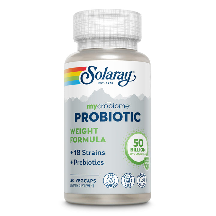 Solaray Mycrobiome Weight Formula | Specially Formulated for Weight Health | Supports Normal Appetite  Energy Levels &amp; More | 50 Billion CFU | 30 ct