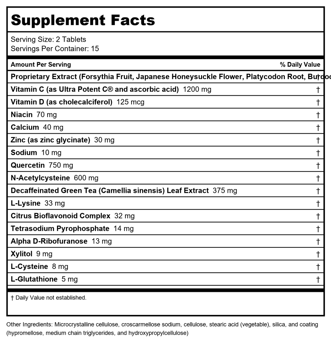 Metagenics - Essential Defense, 30 Count - Supplement Facts panel
