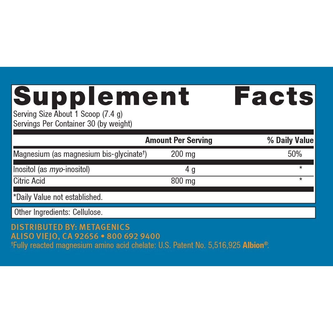 Metagenics - Myo-Inositol Plus 7.8 oz - Supplement Facts panel