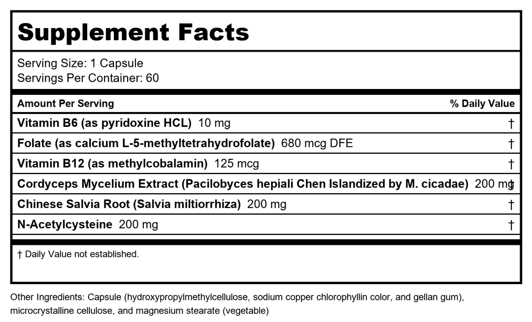 Metagenics Renagen DTX Capsules, 60 Count - Supplement Facts panel