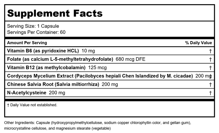 Metagenics Renagen DTX Capsules, 60 Count - Supplement Facts panel