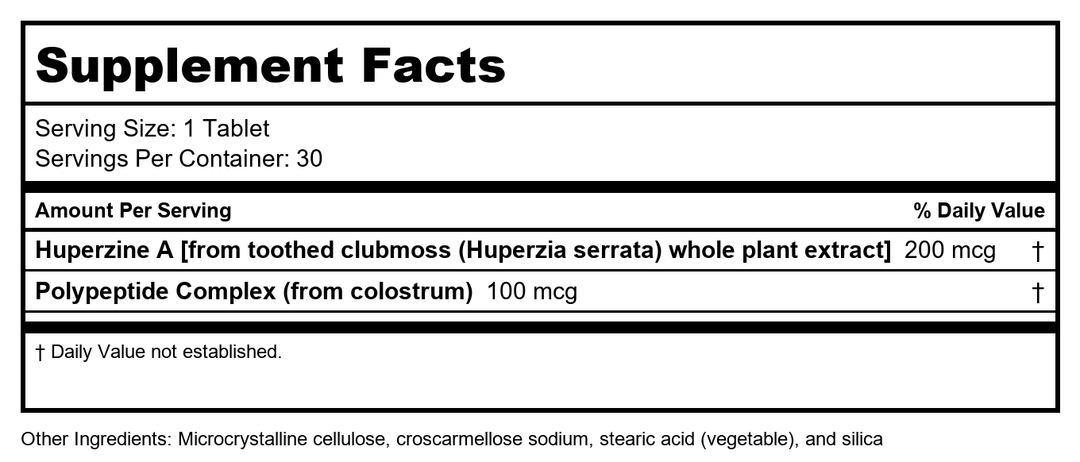 Metagenics Ceriva? - Cognitive &amp; Memory Support* | 30 Count - Supplement Facts panel