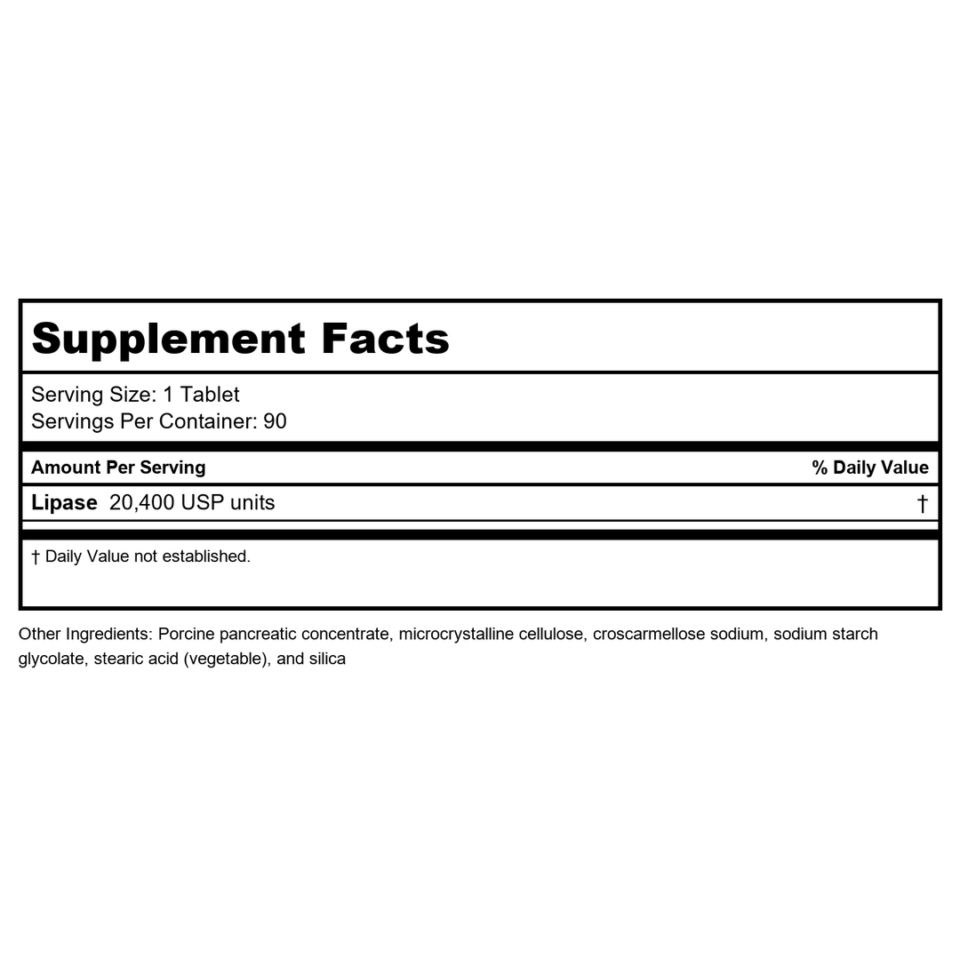 Metagenics SpectraZyme? Pan 9X ES ? Bioactive Pancreatic Enzymes for Digestive Support* ? 90 Servings - Supplement Facts panel