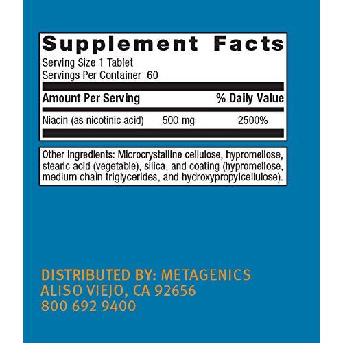 Metagenics - Niatain, 60 Count - Supplement Facts panel