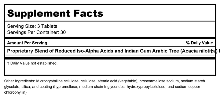 Metagenics Insulin Guard Tablets, 90 Count - Supplement Facts panel