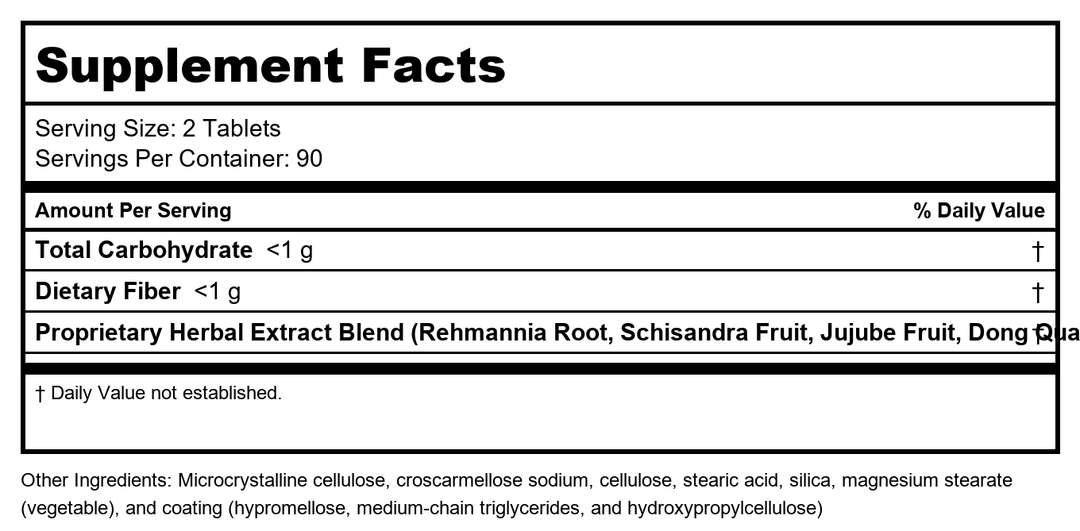 Metagenics Serenagen, Traditional Herbal Stress Management Formula with Asian Ginseng Root to Help Adjust to Stressful Environmental Challenges - 180 Tablets - Supplement Facts panel
