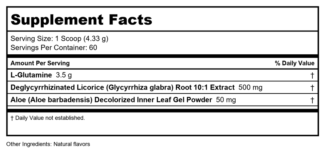 Metagenics - Glutagenics Powder 9.27oz/259.8g - Supplement Facts panel
