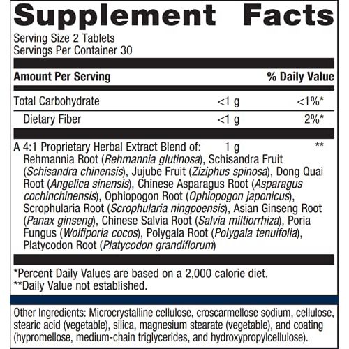 Metagenics Serenagen, Traditional Herbal Stress Management Formula with Asian Ginseng Root to Help Adjust to Stressful Environmental Challenges - 60 Tablets - Supplement Facts panel