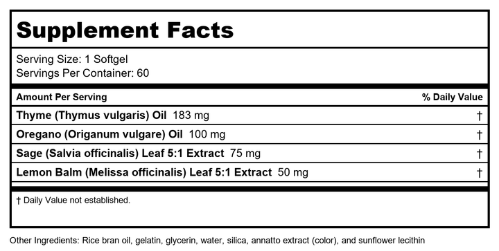 Metagenics CandiBactin-AR 60SG - Supplement Facts panel