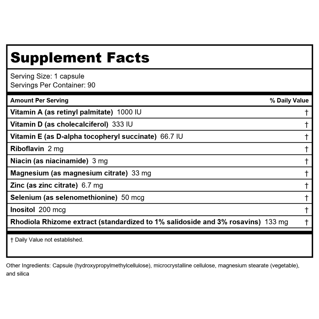 Metagenics Thyrosol 90 Capsules - Supplement Facts panel