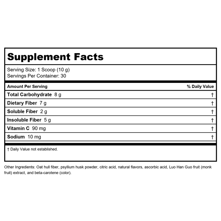 Metagenics Herbulk? - Orange Flavor with Other Natural Flavors | 30 Servings - Supplement Facts panel
