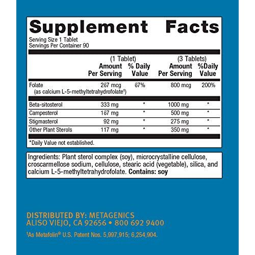 Metagenics - Meta-Sitosterol 2.0, 90 Count - Supplement Facts panel