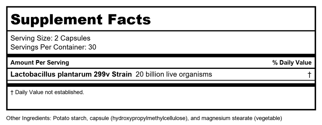 Metagenics UltraFlora? Intensive Care ?Probiotic ? Occasional GI Discomfort* | 60 Count - Supplement Facts panel
