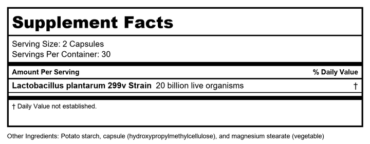 Metagenics UltraFlora? Intensive Care ?Probiotic ? Occasional GI Discomfort* | 60 Count - Supplement Facts panel