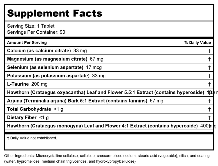 Metagenics - Cardiogenics Intensive Care, 90 Count - Supplement Facts panel