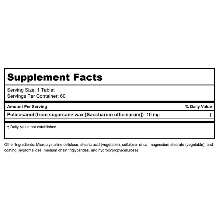 Metagenics - Cholarest SC, 60 Count - Supplement Facts panel