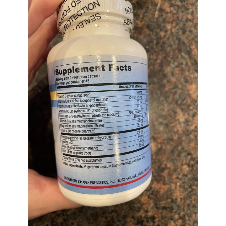 Super Methyl-SP (K-112), Apex Energetics, 90 Capsules - Supplement Facts panel