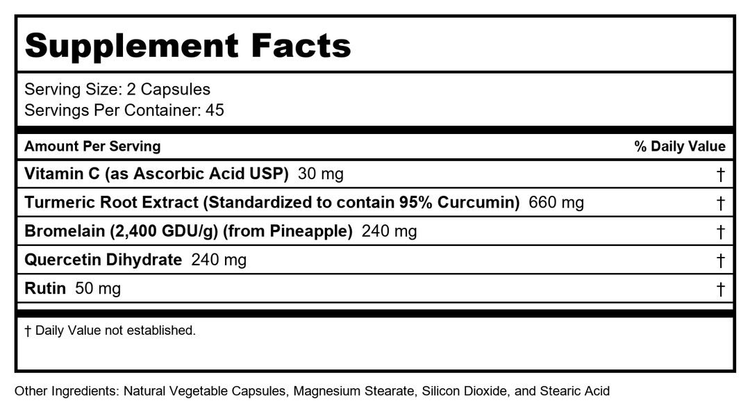 Ortho Molecular - Traumeric - 90 Capsules - Supplement Facts panel