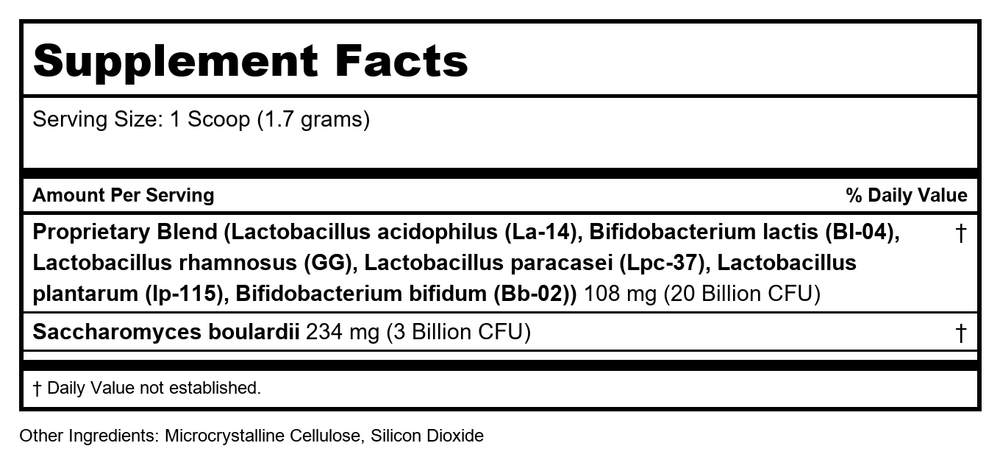 Ortho Molecular - Ortho Biotic Powder - 51 g - Supplement Facts panel