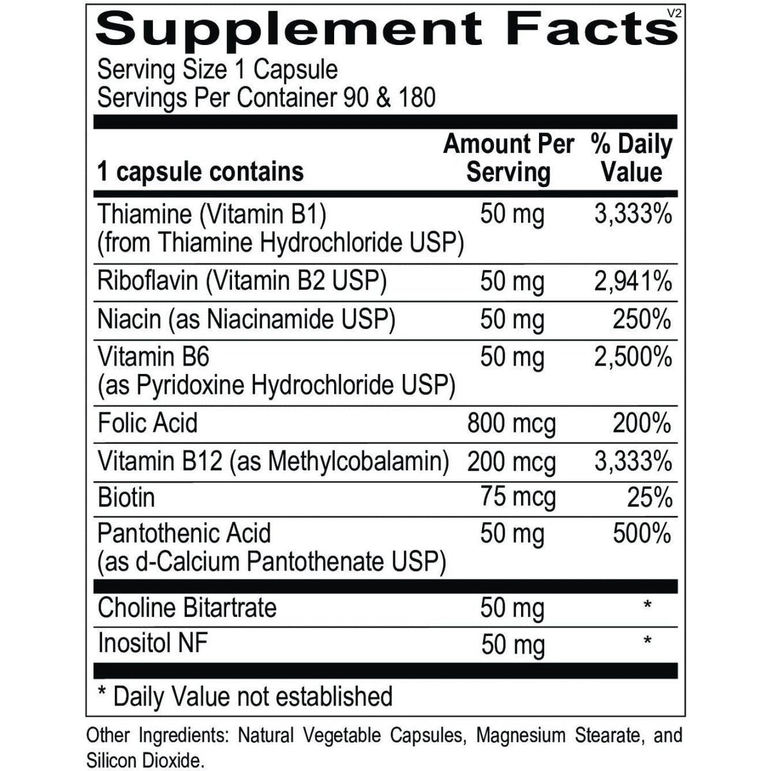 Ortho Molecular - Ortho B Complex - 90 Capsules - Supplement Facts panel