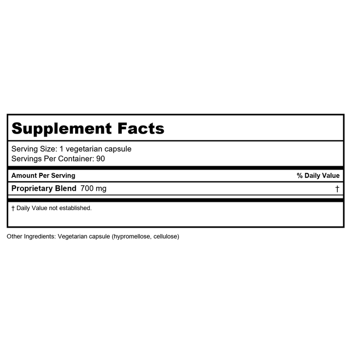 Apex Energetics K-32 H-PLR (90 caps) - Supplement Facts panel