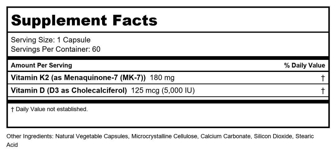 Ortho Molecular Products K-Force Capsules - 60 Count - Supplement Facts panel