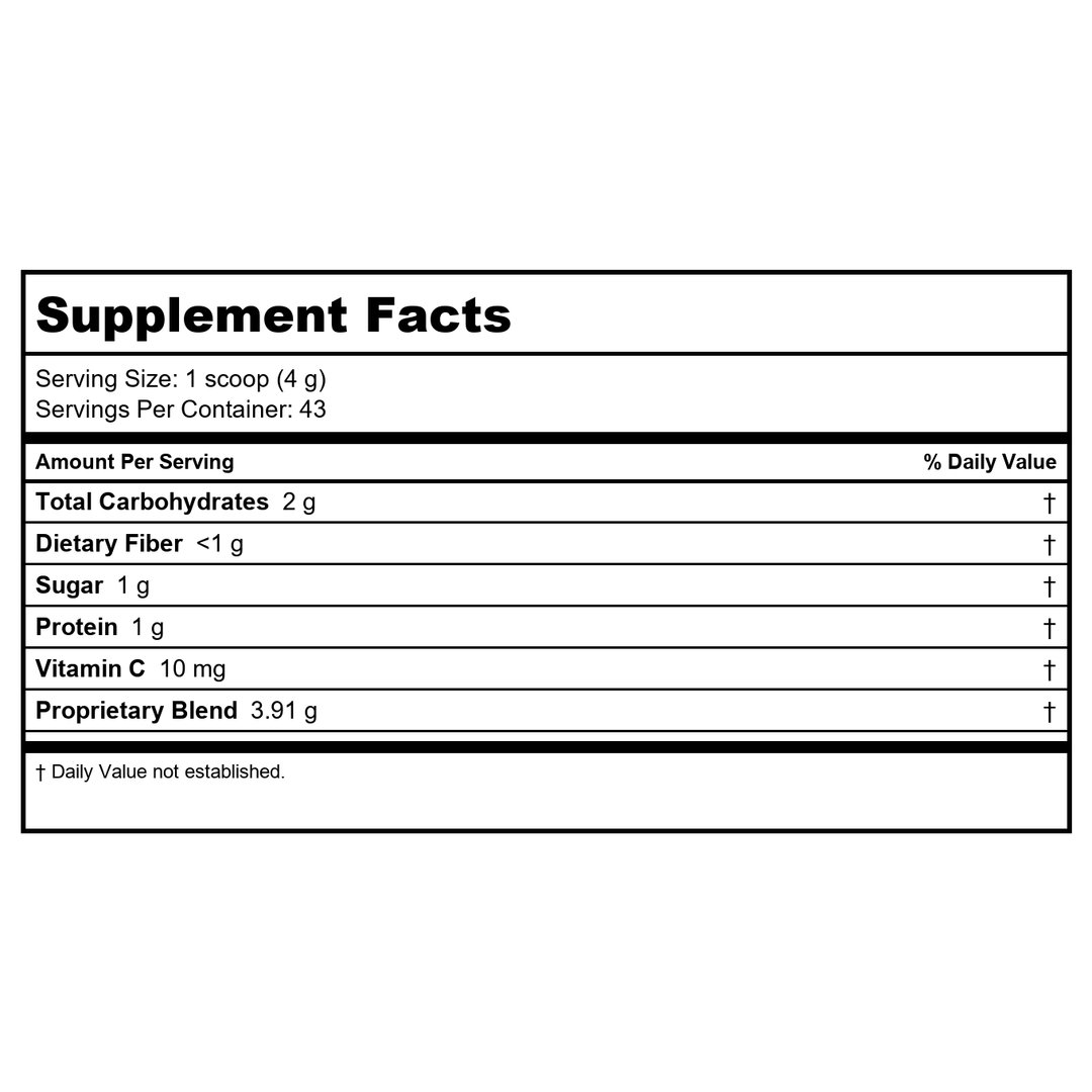 Nourish Greens (K-67) by Apex Energetics 160g - Supplement Facts panel