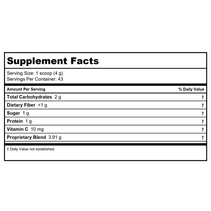 Nourish Greens (K-67) by Apex Energetics 160g - Supplement Facts panel